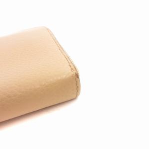 LAUREN RALPH LAUREN 長財布 小銭入れあり レザー ロゴ ラウンドファスナー ベージュ GY18 /TZ