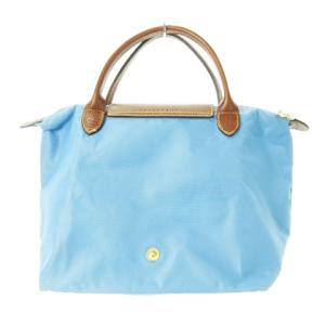 Longchamp プリアージュ ハンドバッグ ミニ ナイロン 切替 レザー ロゴ 青 ブルー /CK19 GY11