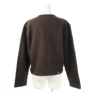 agnes b. CARDIGAN カーディガン プレッション スウェット スナップボタン 裏起毛 コットン ストレッチ 3 L 茶 ブラウン