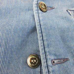 BLUE BLUE JAPAN ベスト 前開き インディゴ染め ソフトデニム ストライプ 3 L 青 ブルー