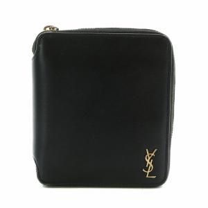 カサンドラ 二つ折り長財布 クロコ型押し 小銭入れ ロゴ