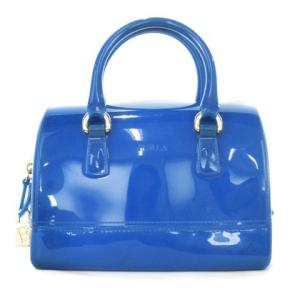 FURLA CANDY BAG キャンディバッグ ボストンバッグ ミニ ラバー ロゴ 青 ブルー /AH13 GY18