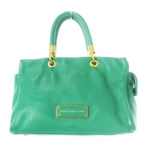 ハンドバッグ 2way ショルダーバッグ レザー 牛革 ゴールド金具 ロゴ 緑 グリーン /CK14 GY17