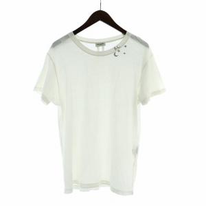 Tシャツ カットソー 半袖 クルーネック 星 月 ロゴ M 白 ホワイト GY17 /MQ