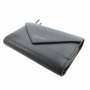 BALENCIAGA ペーパーマニー 長財布 ウォレット ロゴ レザー グレー 371661･1110･A･584046 /HO