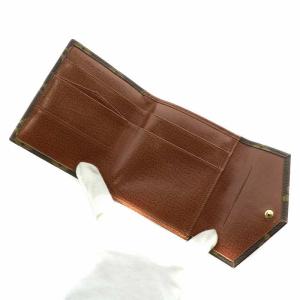 LOUIS VUITTON ポルトモネ ビエ カルトクレディ 財布 二つ折り レザー モノグラム Wホック ロゴ 総柄 茶色 ブラウン