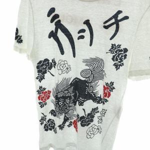 GUCCI Tシャツ ダメージ加工 シーサー S ホワイト 431278