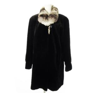 銀サガ シェアードミンクファー コート F ブラウン マルーン