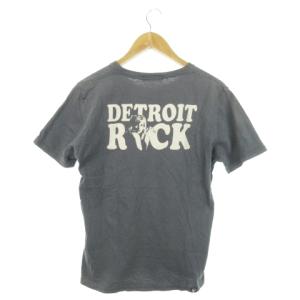 HYSTERIC GLAMOUR DETROIT ROCK Tシャツ カットソー ラウンドネック 丸首 半袖 コットン プリント ロゴ ガール M グレー 0203CT14