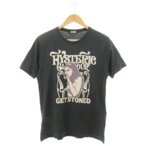 Tシャツ ラウンドネック 半袖 プリント ロゴ M グレー