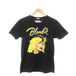 × ブロンディ BLONDIE Tシャツ クルーネック 半袖 クラックプリント コットン S 黒 ブラック