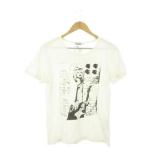 HYSTERIC GLAMOUR COURTNEYLOVE Tシャツ ラウンドネック 半袖 プリント コットン S 白 ホワイト /AH11