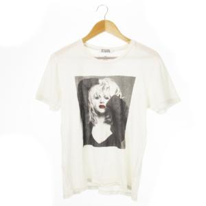 COURTNEYLOVE Tシャツ カットソー ラウンドネック 丸首 半袖 コットン グラフィックプリント