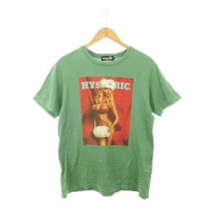 × プレイボーイ PLAY BOY Tシャツ ラウンドネック 半袖 プリント ロゴ ガール M 緑 グリーン