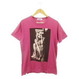 COURTNEYLOVE Tシャツ ラウンドネック 半袖 プリント コットン M ピンク パープル