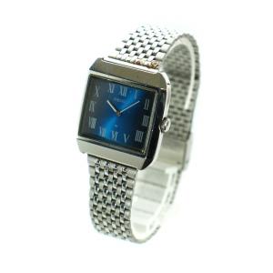 SEIKO シャリオ 腕時計 ウォッチ 手巻き スクエア 青文字盤 ロゴ シルバー色 2220-3172 GY11