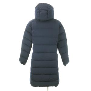 LACOSTE ダウンコート タフタ ロング ダブルジップ フード付き 袖リブ BF301E 36 M 紺 ネイビー /AH4