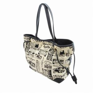 Salvatore Ferragamo トートバッグ ロゴ 総柄 キャンバス レザー 白 黒 ホワイト ブラック