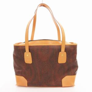 トートバッグ PVC レザートリム ペイズリー柄 ブラウン 茶 /UO GY18