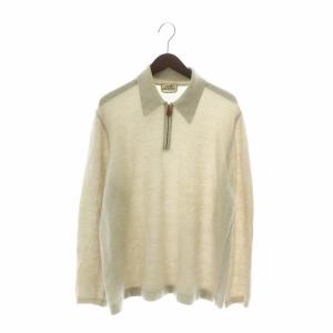 ニット セーター ハーフジップ プルオーバー XL ベージュ