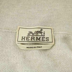 HERMES ニット セーター ハーフジップ プルオーバー XL ベージュ