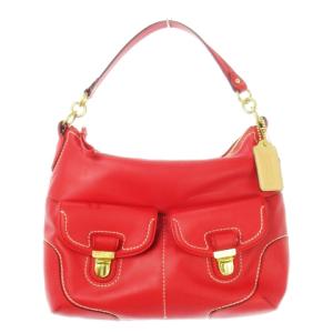 ポピー ハンドバッグ 2way ショルダー レザー 革 チャーム 赤 レッド 22423