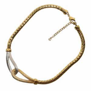 ネックレス 蛇腹 ゴールドカラー シルバーカラー