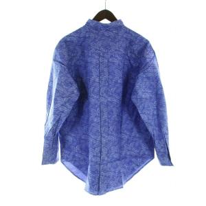 Y's 初期タグ 長袖シャツ ステンカラー ロゴ 総柄 ペイズリー柄 紫 GY18 /MQ