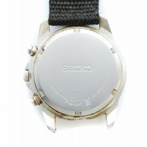 SEIKO クロノグラフ 100M 腕時計 ウォッチ クォーツ デイト ラウンド シルバー色 7T92-0DX0 GY18