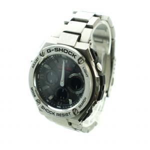 CASIO G-SHOCK ジャンク品 G-STEEL Gスチール 腕時計 ウォッチ タフソーラー アナデジ ラウンド シルバー色