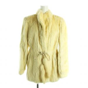 金サガ ミンクファー コート ミドル 総裏地 毛皮 白 ホワイト アイボリー GY18 /MQ