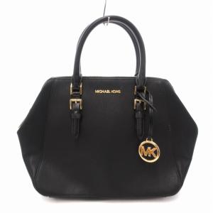 美品 ハンドバッグ ショルダー 2WAY PVC ロゴチャーム 黒 ブラック GY18