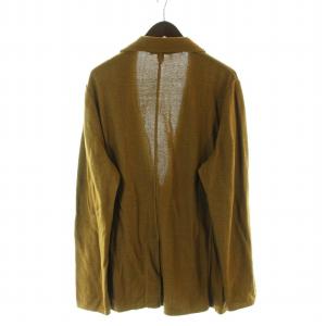 LARDINI ブートニエール ニットジャケット テーラード フラワーホール ロゴ 長袖 シングル XL 茶 ブラウン