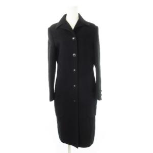 チェスターコート ロング 縮絨 フェルト 柔らか フランネル メデューサロゴボタン ストレッチ 40 S