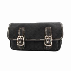 ウエストバッグ ボディ ミニシグネチャー ベルト キャンバス レザー 黒 ブラック /HO 0302 GY13