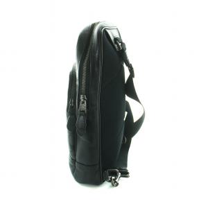 COACH グラハム パック シグネチャー キャンバス ボディバッグ ワンショルダー PVC レザー ロゴ 黒 ブラック グレー C2932