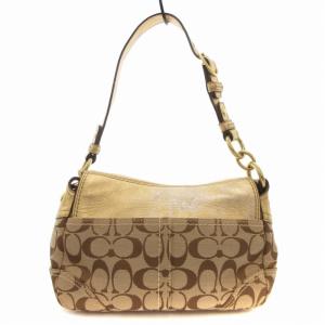 COACH 12375 ワンショルダーバッグ ハンドバッグ シグネチャー キャンバス レザー ロゴ ゴールドカラー