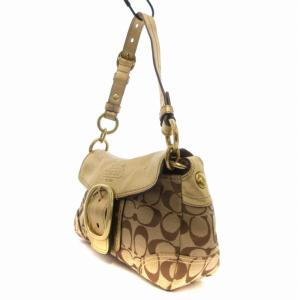 COACH 12375 ワンショルダーバッグ ハンドバッグ シグネチャー キャンバス レザー ロゴ ゴールドカラー