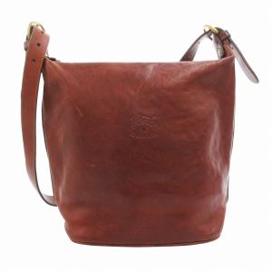 ショルダーバッグ 斜め掛け クロスボディ 肩掛け レザー ロゴ型押し 茶 ブラウン /FF GY18