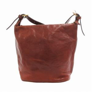 IL BISONTE ショルダーバッグ 斜め掛け クロスボディ 肩掛け レザー ロゴ型押し 茶 ブラウン /FF GY18