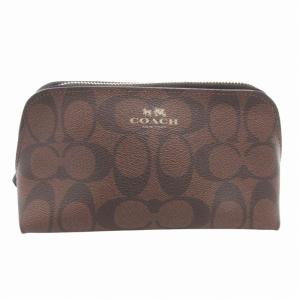 F53385 シグネチャー コスメポーチ ロゴ PVC 茶 ブラウン