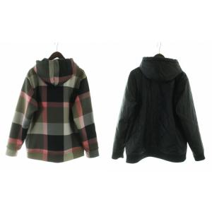 BLACK LABEL CRESTBRIDGE ジップアップパーカー リバーシブル チェック柄 L ブラック