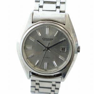 CITIZEN 腕時計 ウォッチ 自動巻き デイト カレンダー付き ロゴ 21石 シルバー色 4-601092 GY11