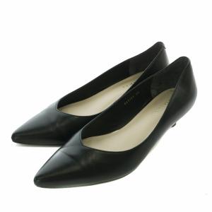 パンプス 本革 レザー ポインテッドトゥ ヒール 23cm 黒 ブラック 641104 /XZ GY18