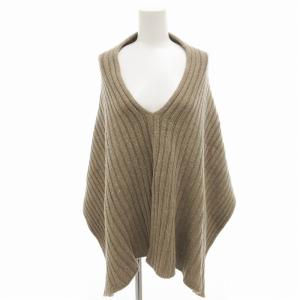 白タグ ポンチョ マフラー プルオーバー カシミヤ混 ベージュ /FF GY05