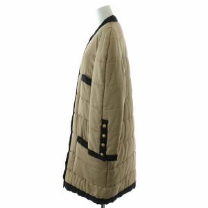 CHANEL ヴィンテージ 1990AW ノーカラーコート 中綿 シルク ココマーク