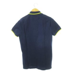 KENZO ポロシャツ 鹿の子 半袖 ロゴ ワッペン タイガー ライン K FIT 小さいサイズ XS 紺 ネイビー F755PO0014BA