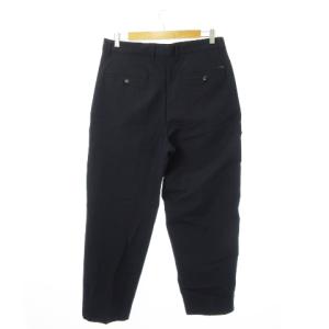 EMPORIO ARMANI スラックスパンツ テーパード シアサッカー タック 薄手 ストレッチ ナイロン 50 L 紺 ネイビー 6D1PH9 1NSCZ