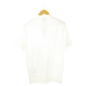 EMPORIO ARMANI Tシャツ カットソー クルーネック 丸首 半袖 滑らか プリント 刺繍 エスニック S 白 アイボリー 3D1T98 1JUVZ