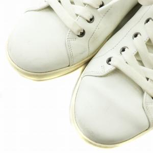 DOLCE&GABBANA スニーカー レザー ローカット ハート ワッペン ロゴ 7.5 25.5cm 白 ホワイト